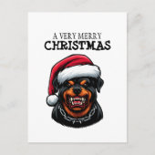 ROTTWEILER POSTCARD FÜR CHRISTMAS POSTKARTE (Vorderseite)