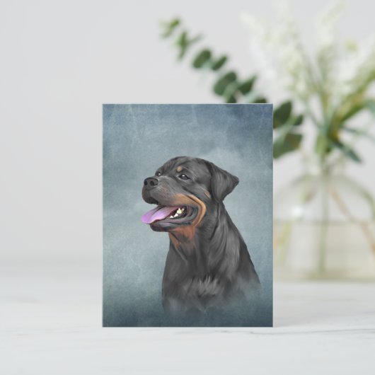 Rottweiler Postkarte (Stehend Vorderseite)