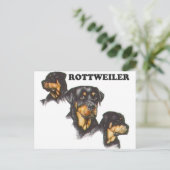 Rottweiler Postkarte (Stehend Vorderseite)