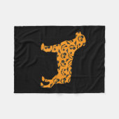 Rottweiler Pumpkin Bat Shape Funny Beängstigend Ha Fleecedecke (Vorderseite (Horizontal))