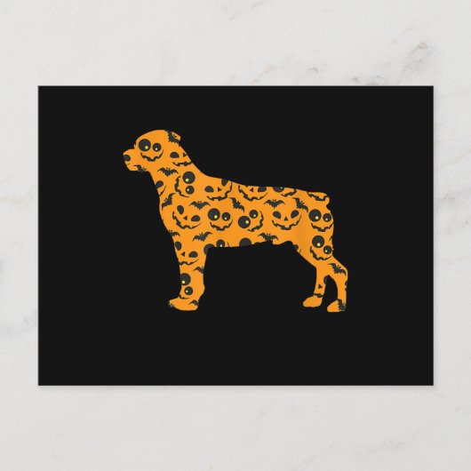 Rottweiler Pumpkin Bat Shape Funny Beängstigend Ha Postkarte (Vorderseite)