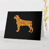 Rottweiler Pumpkin bat shape funny scary halloween Karte (Gelbe Blume)
