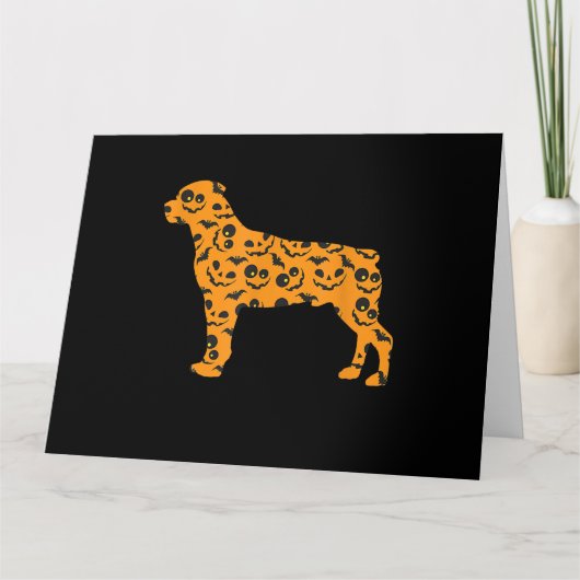 Rottweiler Pumpkin bat shape funny scary halloween Karte (Vorderseite)