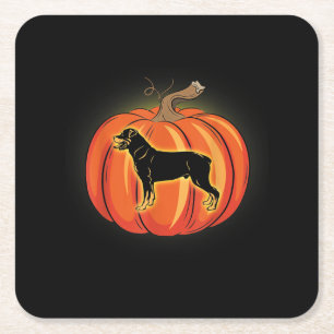 Rottweiler Pumpkin Halloween Kostüm Dog Lover Rechteckiger Pappuntersetzer