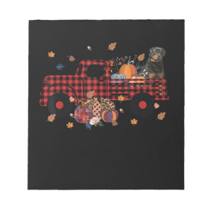 Rottweiler Pumpkin Truck Erntedank Halloween Notizblock
