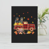 Rottweiler Pumpkin Truck Fall Leaf Erntedank Ankündigung (Stehend Vorderseite)