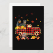 Rottweiler Pumpkin Truck Fall Leaf Erntedank Ankündigung (Vorne/Hinten)