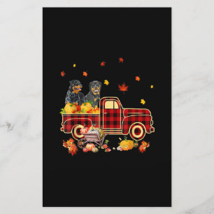 Rottweiler Pumpkin Truck Fall Leaf Erntedank Briefpapier