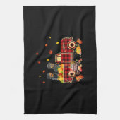 Rottweiler Pumpkin Truck Fall Leaf Erntedank Geschirrtuch (Vertikal)