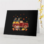 Rottweiler Pumpkin Truck Fall Leaf Erntedank Karte (Gelbe Blume)
