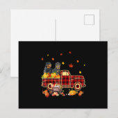 Rottweiler Pumpkin Truck Fall Leaf Erntedank Postkarte (Vorne/Hinten)