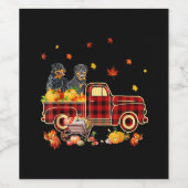 Rottweiler Pumpkin Truck Fall Leaf Erntedank Weinetikett (Einzelnes Label)