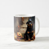 Rottweiler Pumpkins Halloween Beängstigend Kaffeetasse (VorderseiteRechts)