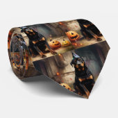 Rottweiler Pumpkins Halloween Beängstigend Krawatte (Gerollt)