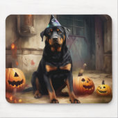 Rottweiler Pumpkins Halloween Beängstigend Mousepad (Vorne)