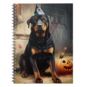Rottweiler Pumpkins Halloween Beängstigend Notizblock (Vorderseite)
