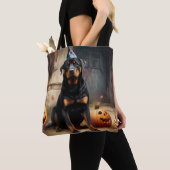 Rottweiler Pumpkins Halloween Beängstigend Tasche (Von Nahem)