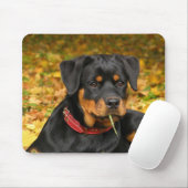 Rottweiler Pup auf dem Boden im Wald Mousepad (Mit Mouse)
