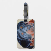 Rottweiler Puppy Artistic Pet Portrait Gepäckanhänger (Rückseite vertikal)