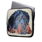 Rottweiler Puppy Artistic Pet Portrait Laptopschutzhülle (Vorderseite Links)