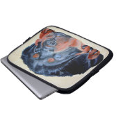 Rottweiler Puppy Artistic Pet Portrait Laptopschutzhülle (Vorne Knopf)
