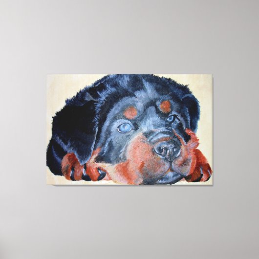 Rottweiler Puppy Artistic Pet Portrait Leinwanddruck (Vorderseite)