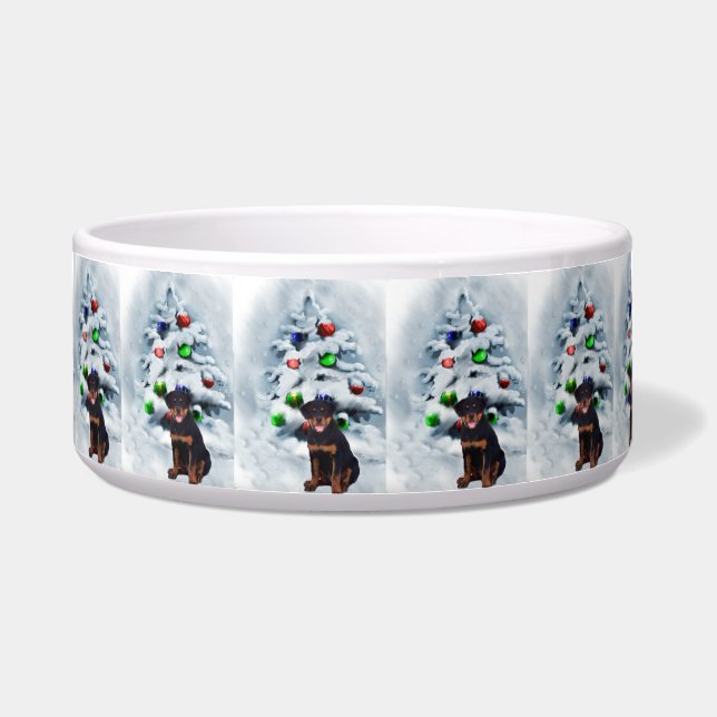 Rottweiler Puppy Christmas Napf (Vorderseite)
