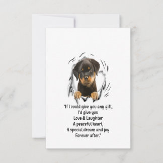 Rottweiler Puppy Could Give You Any Funny Gifts RSVP Karte