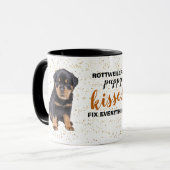 Rottweiler Puppy Dog Kisses Fix Alles Tasse (Vorderseite Links)
