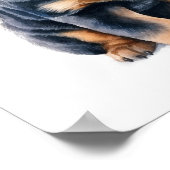 Rottweiler Puppy Pet Watercolor Blume Poster (Ecke)