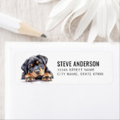 Rottweiler Puppy Rücksendeadressen-Aufkleber (Insitu)