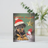 Rottweiler Puppy Santa Paws Karten (Stehend Vorderseite)