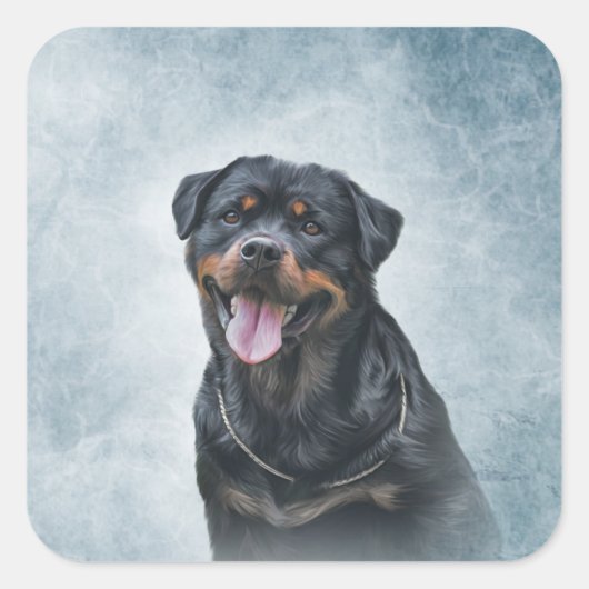 Rottweiler Quadratischer Aufkleber (Vorderseite)