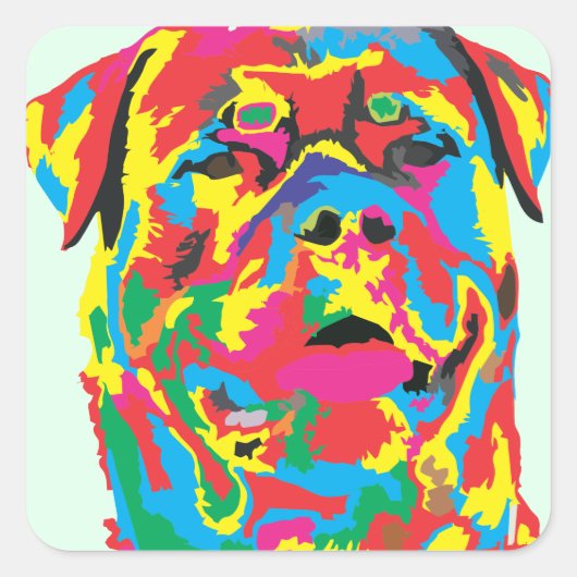 Rottweiler Quadratischer Aufkleber (Vorderseite)