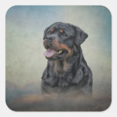 Rottweiler Quadratischer Aufkleber (Vorderseite)