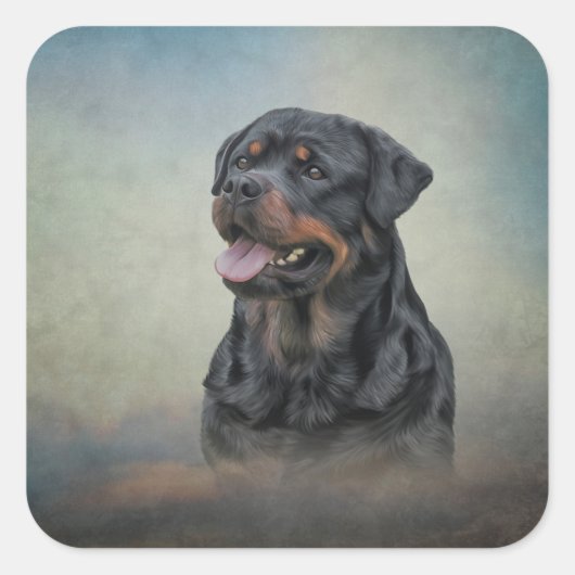 Rottweiler Quadratischer Aufkleber (Vorderseite)