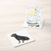 Rottweiler Rechteckiger Pappuntersetzer (Vor Ort)