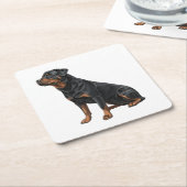 Rottweiler Rechteckiger Pappuntersetzer (angewinkelt)