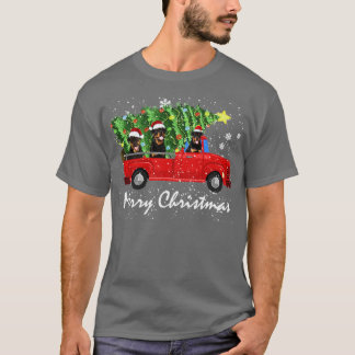 Rottweiler Red Car Truck Weihnachtsbaum Merry Chri T-Shirt