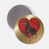 Rottweiler Red Heart Dog Magnet (Vorderseite/Rückseite)