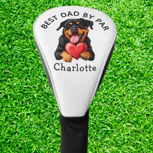 Rottweiler Red Heart Gift  Golf Headcover
