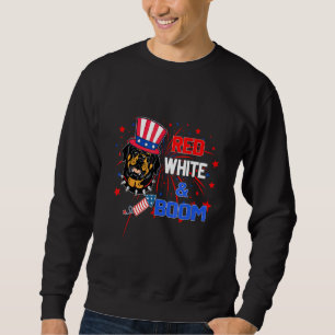 Rottweiler Red White Boom 4. Juli Sweatshirt