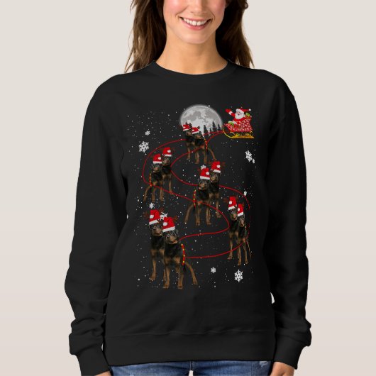 Rottweiler Reindeer Santa Xmas Hund 2 Sweatshirt (Vorderseite)