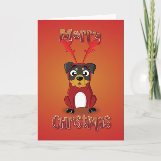 rottweiler - Renkostüm - frohe Weihnachten (Vorderseite)