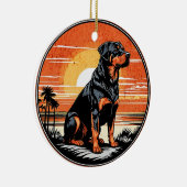 Rottweiler Retro Sunset Dog Lover Keramik Ornament (Rechts)