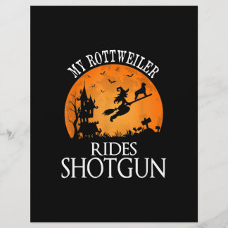 Rottweiler Rides Shotgun Dog Lover Halloween-Party Briefbogen