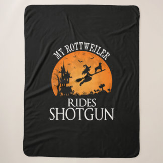 Rottweiler Rides Shotgun Dog Lover Halloween-Party Sherpadecke