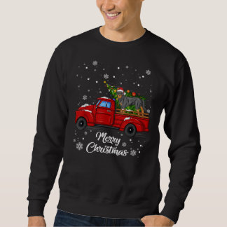 Rottweiler Riding Red Truck Frohe Weihnachten Weih Sweatshirt