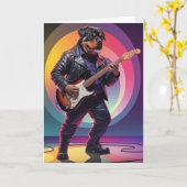 Rottweiler Rock Star Karte (Gelbe Blume)