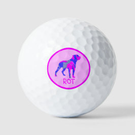 Rottweiler/Rosa Silhouette Rottweiler Golfball